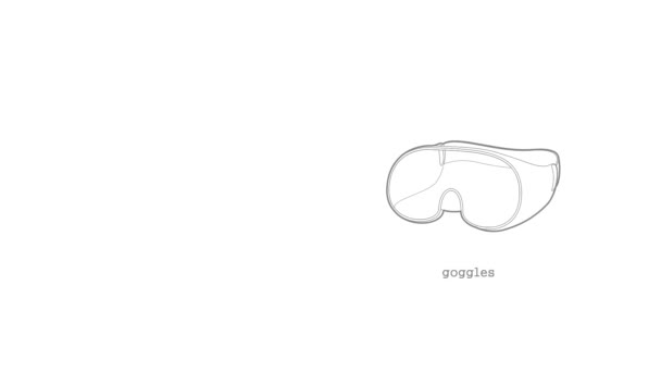 Laboratory goggles icon animation — Stock Video