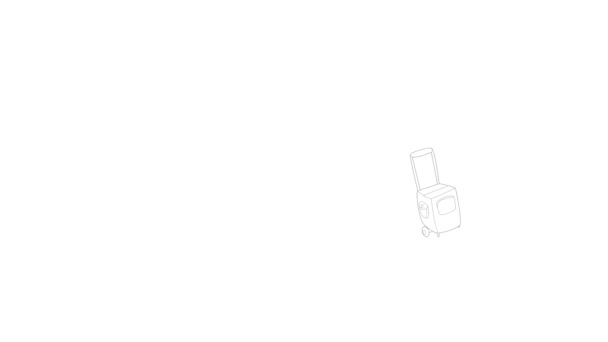 Koffer op wielen pictogram animatie — Stockvideo
