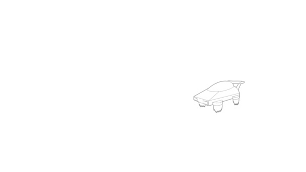 Máquina voladora futura animación icono — Vídeo de stock