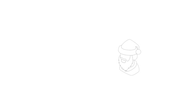 Santa Claus huvud ikon animation — Stockvideo