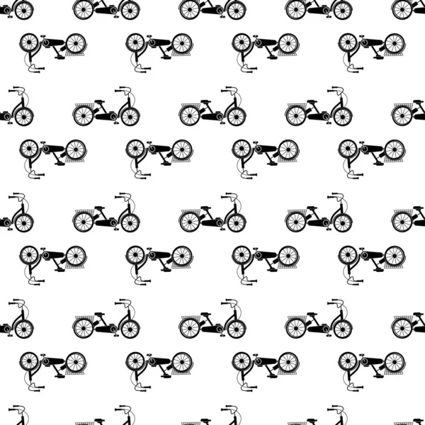 Bike tricycle pattern seamless vector — Stock Vector