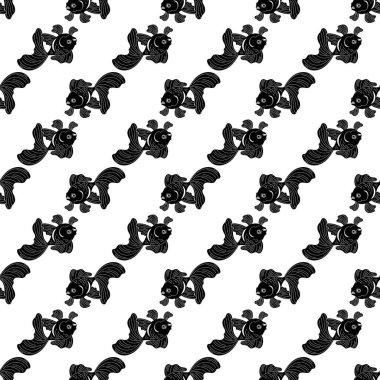 Egzotik akvaryum balığı desenli dikişsiz vektör