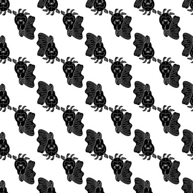 Japon balığı desenli dikişsiz vektörün önü