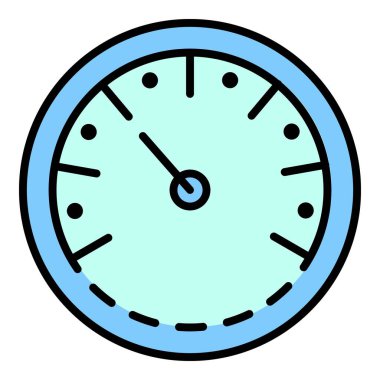 Kamyon takometresi simgesi renk ana hatları vektörü