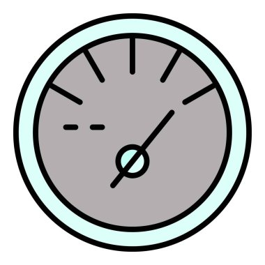 Yakıt tam takometre simgesi renk ana hatları vektörü