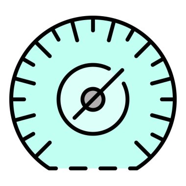 Saatte mil / hız göstergesi simgesi renk çizgisi vektörü