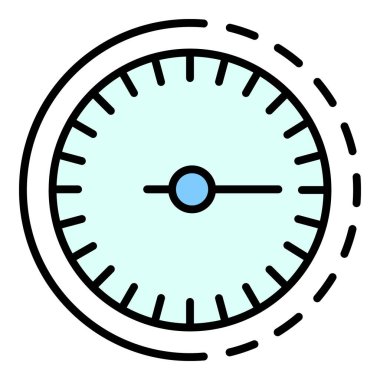 Kilometre simgesi renk çizgisi vektörü