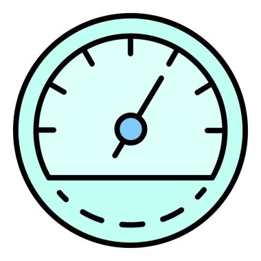 Otomobil yakıt kilometre simgesi renk çizgisi vektörü