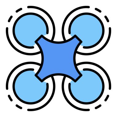 Drone simge renk ana hatları vektörünü uçur