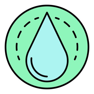 Yağ bırakma simgesi renk ana hatları vektörü