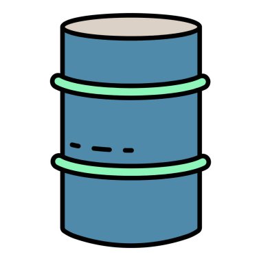 Yağ metal varil simgesi renk ana hatları vektörü