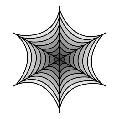 Küçük örümcek ağı simgesi renk ana hatları vektörü