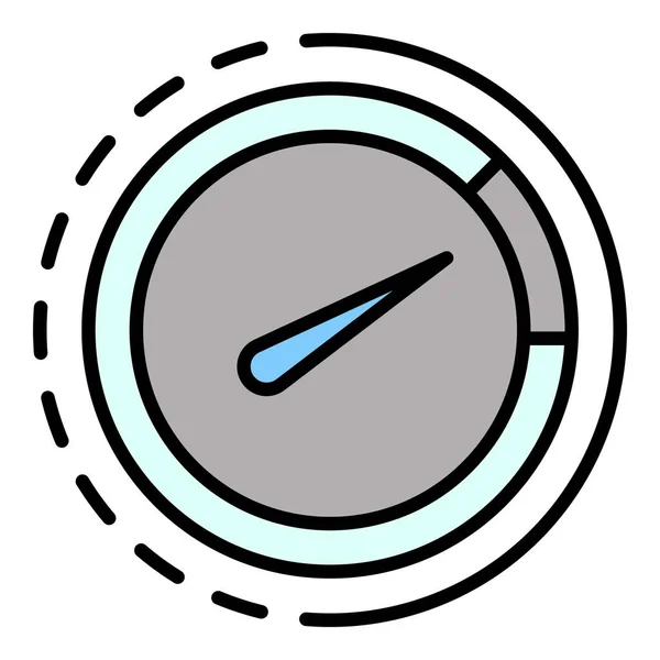Icono de tacómetro de unidad vector de contorno de color — Vector de stock