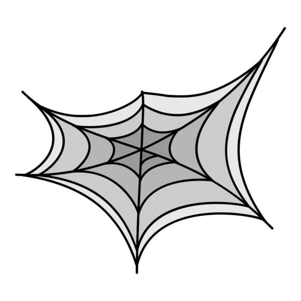 挂蜘蛛网图标颜色轮廓矢量 — 图库矢量图片
