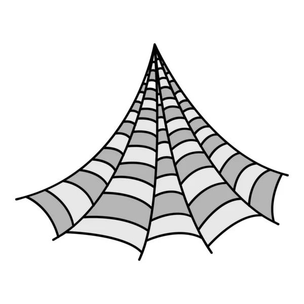 角蜘蛛网络图标颜色轮廓矢量 — 图库矢量图片