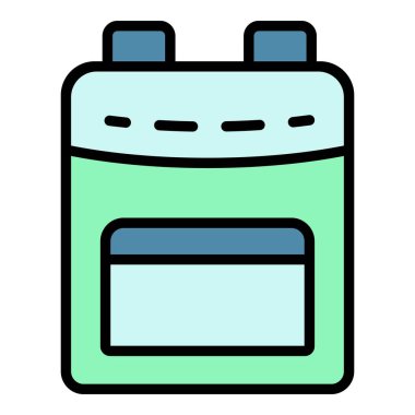 Basit sırt çantası renk ana hatları vektörü