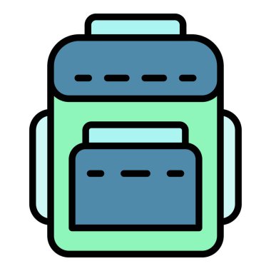 Tekstil sırt çantası renk ana hatları vektörü