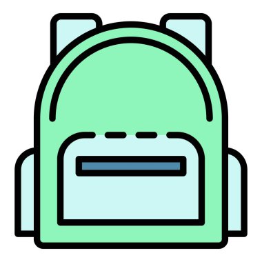 Erkek sırt çantası simgesi renk çizgisi vektörü