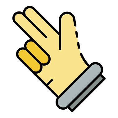 Tabanca el işareti simgesi renk ana hatları vektörü