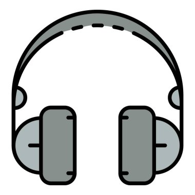 Kulaklık simgesi rengi dış hat vektörü