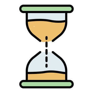 Kum Saati simgesi renk ana hatları vektörü