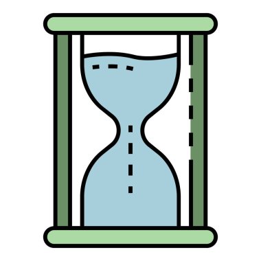 Kum Saati simgesi renk ana hatları vektörü