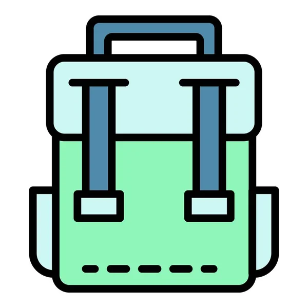 Mochila clásica icono color contorno vector — Vector de stock