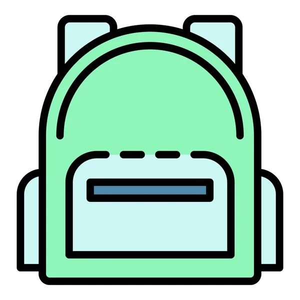 Boy mochila icono color contorno vector — Vector de stock