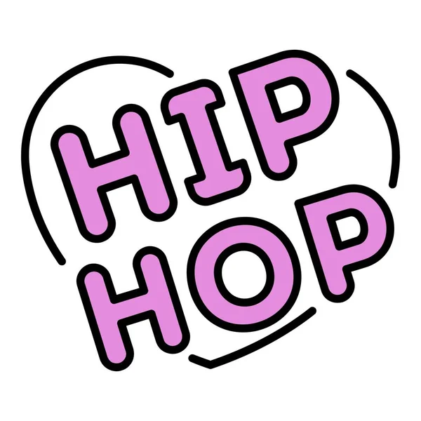 Szerelem szív hip hop ikon színes vázlat vektor — Stock Vector