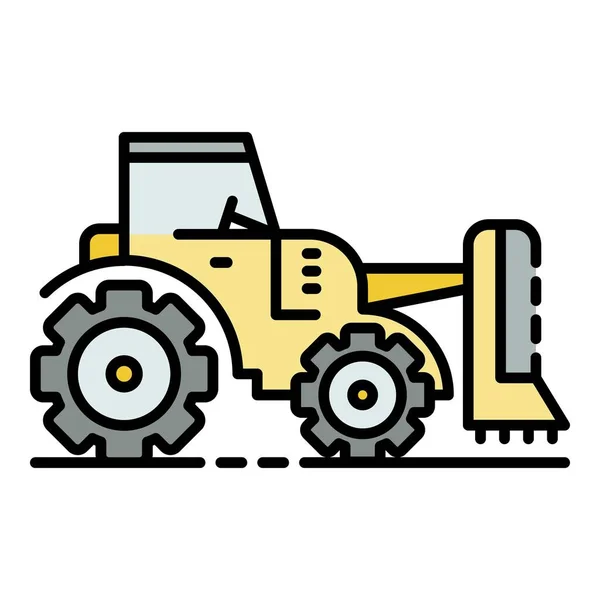 Цветовой вектор контура тракторного трактора — стоковый вектор