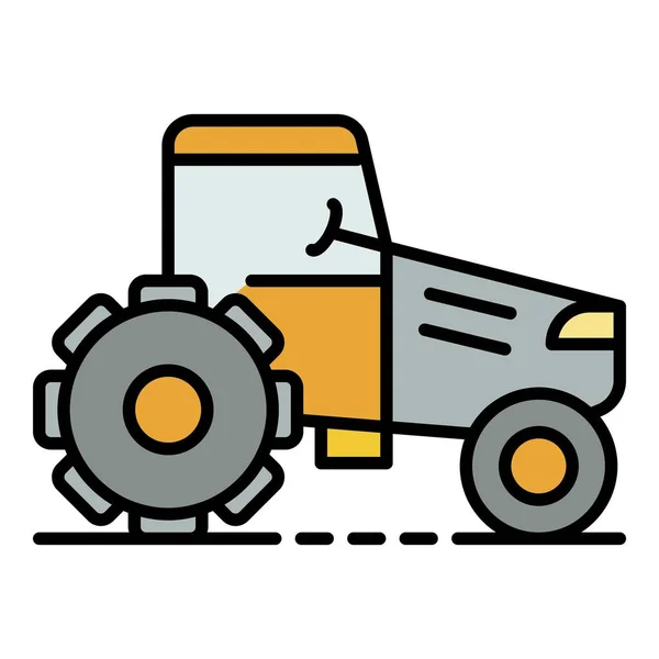 Földi traktor ikon színes vázlat vektor — Stock Vector