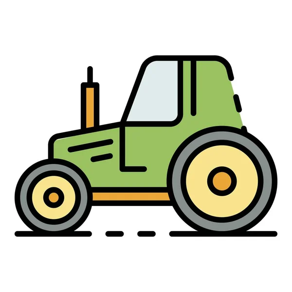 Pueblo tractor icono color contorno vector — Archivo Imágenes Vectoriales