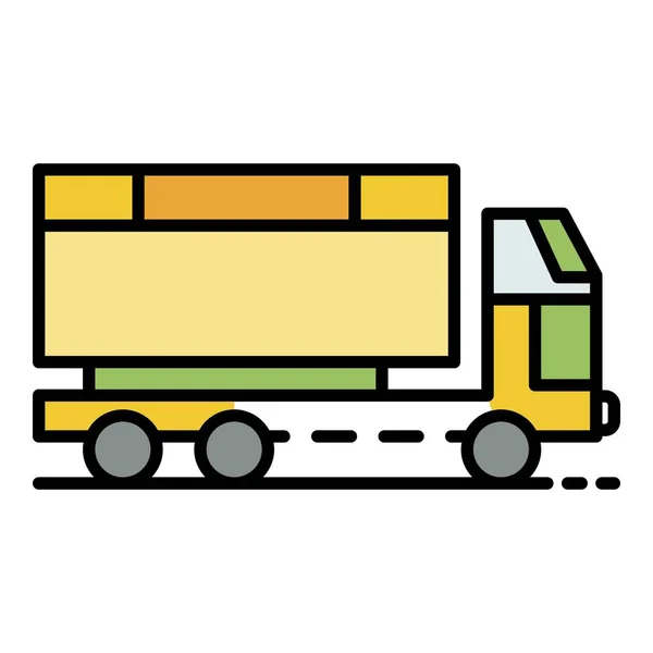 Tarwe truck pictogram kleur overzicht vector — Stockvector
