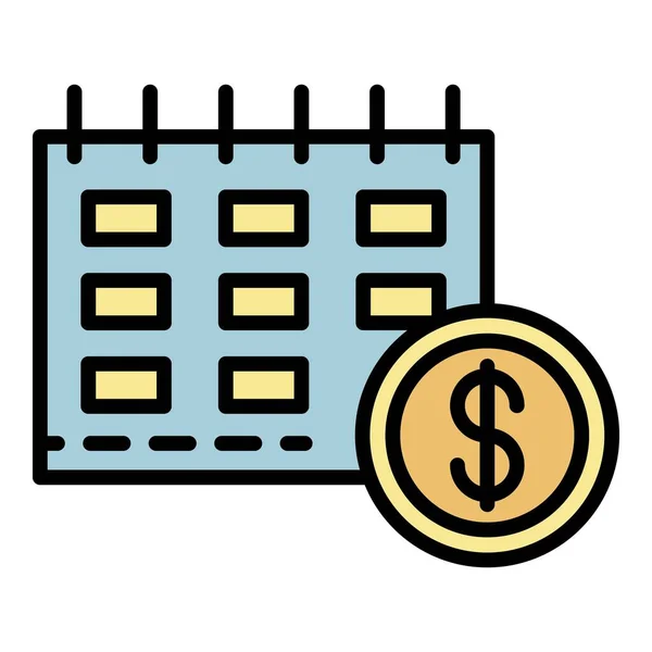 Finance calendar icon color outline vector — Stock Vector