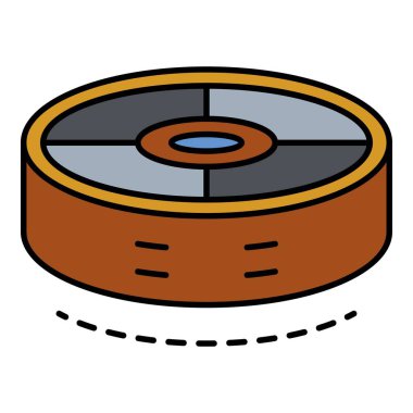 Robot elektrikli süpürge ikonu renk ana hatları vektörü