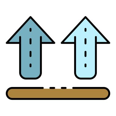 Paket dağıtım simgesi renk ana hatları vektörü