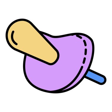 Bebek emziği simgesi renk ana hatları vektörü