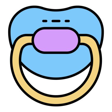 Plastik meme ucu simgesi renk ana hatları vektörü