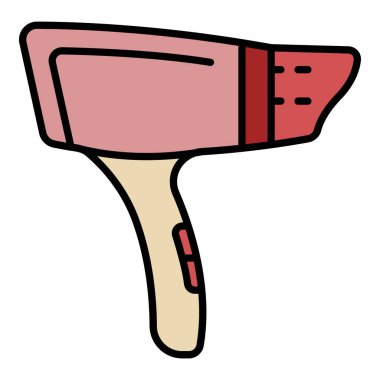 Profesyonel saç kurutma simgesi renk ana hatları vektörü