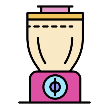 Yumuşakça karıştırıcı simgesi renk ana hatları vektörü