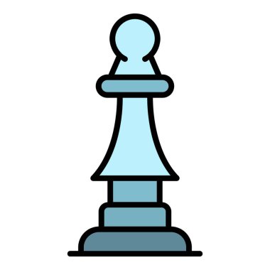 Satranç fili simgesi renk ana hatları vektörü