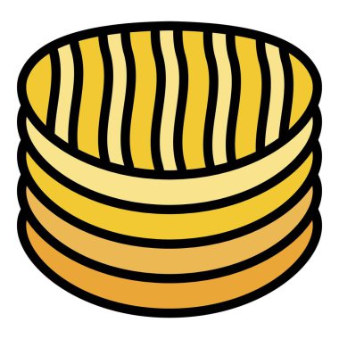 Patates cipsi simgesi renk ana hatları vektörü