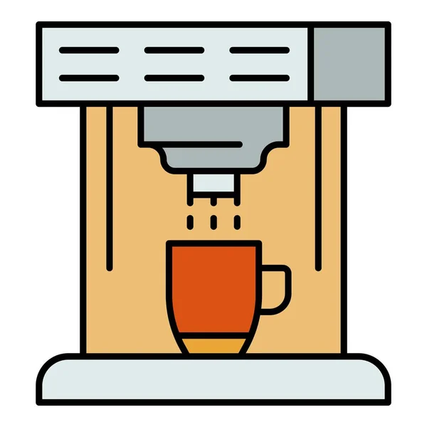 Máquina de café ícone cor contorno vetor — Vetor de Stock