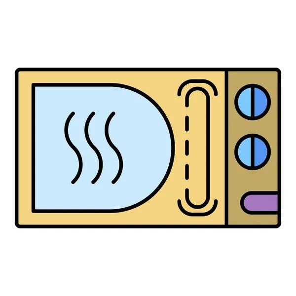 Mikrovågsugn ikon färg kontur vektor — Stock vektor