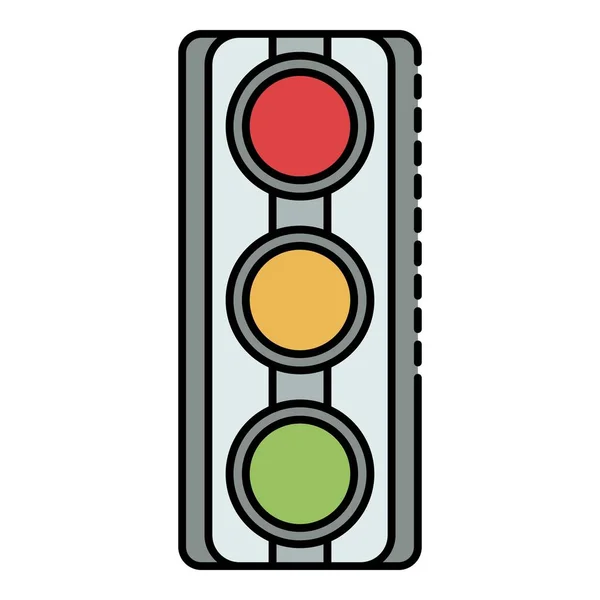 Trafik ışıkları simgesi renk ana hatları vektörü — Stok Vektör