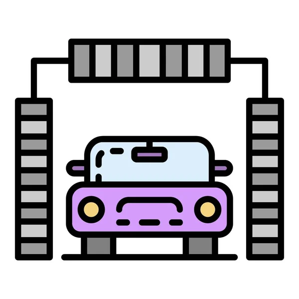 Escova carro lavagem ícone cor contorno vetor —  Vetores de Stock