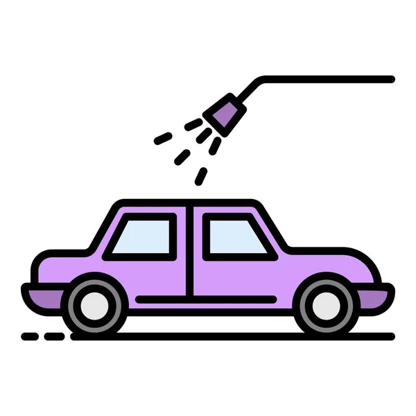 Ícone de chuveiro de água do carro vetor de contorno de cor —  Vetores de Stock