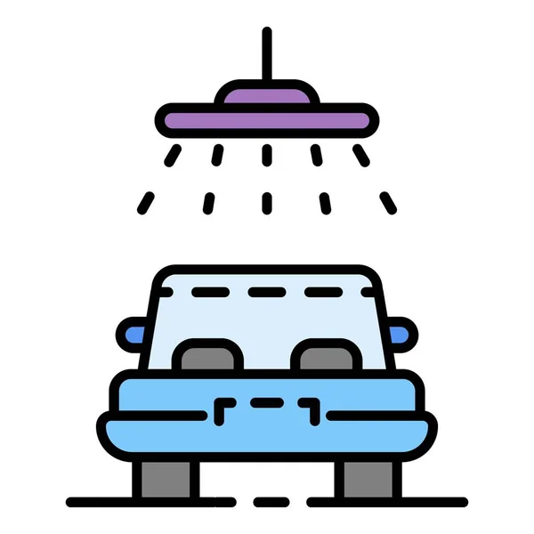 Coche ducha icono color contorno vector — Vector de stock