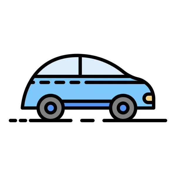 Vuile auto pictogram kleur overzicht vector — Stockvector