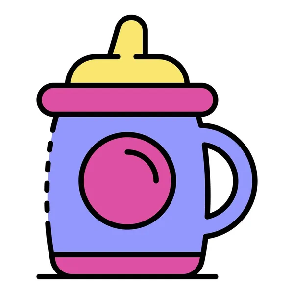 Bebé sippy taza icono color contorno vector — Archivo Imágenes Vectoriales